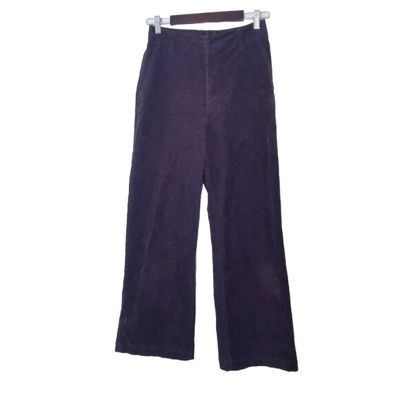Uniqlo Corduroy Pants Women Size XS Burgundy Maroon Wide Leg - Picture 1 of 14